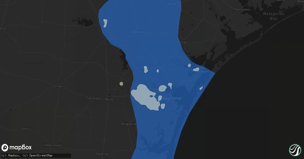 Hail map in Odem, TX on May 19, 2026