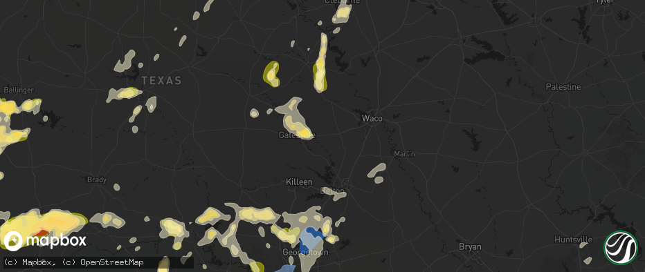 Hail map in Oglesby, TX on May 19, 2026