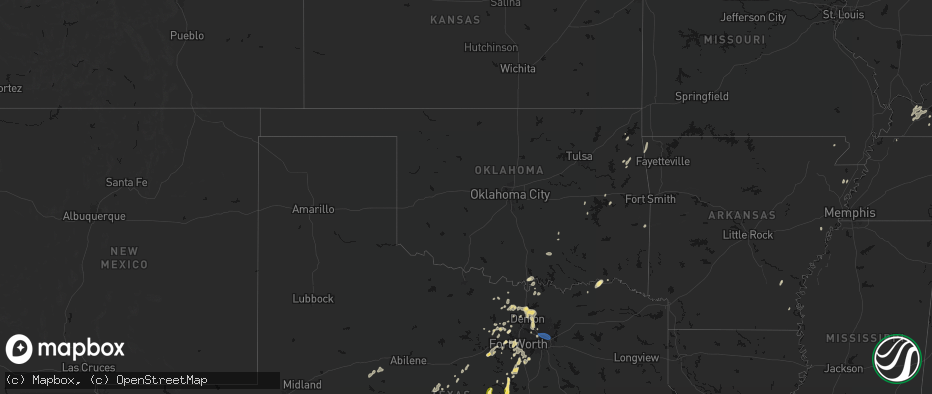 Hail map in Oklahoma on May 19, 2026