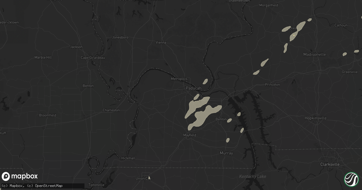 Hail map in Paducah, KY on May 19, 2026