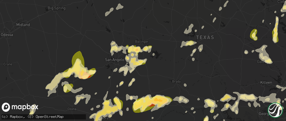 Hail map in Paint Rock, TX on May 19, 2026