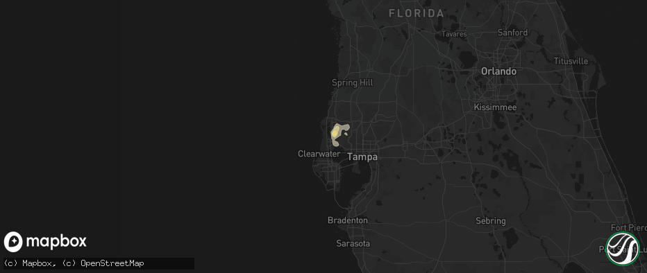 Hail map in Palm Harbor, FL on May 19, 2026