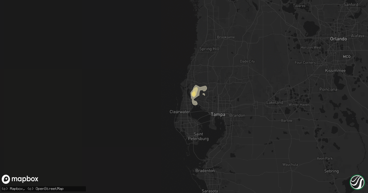 Hail map in Palm Harbor, FL on May 19, 2026