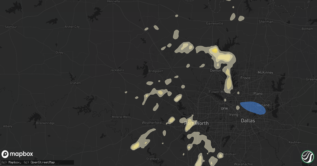 Hail map in Paradise, TX on May 19, 2026