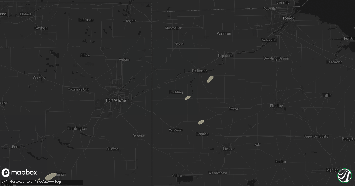 Hail map in Paulding, OH on May 19, 2026