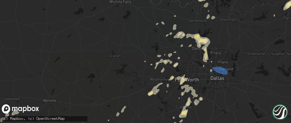 Hail map in Perrin, TX on May 19, 2026