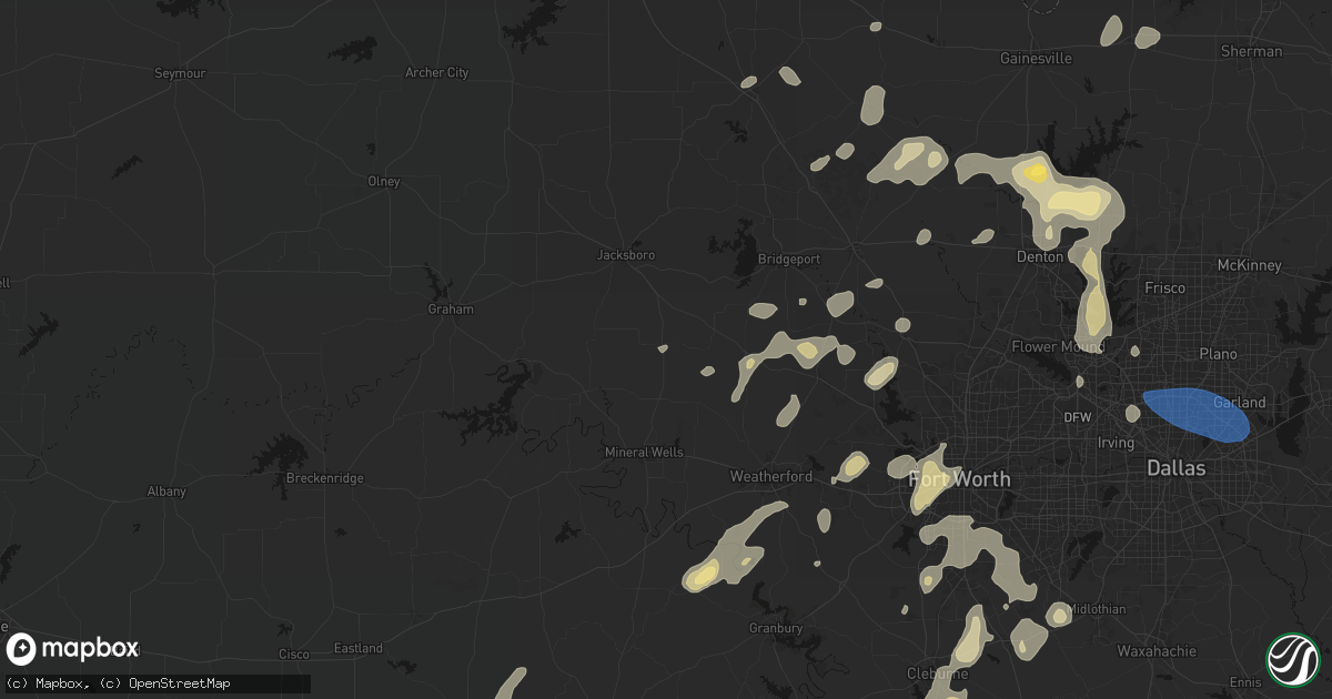 Hail map in Perrin, TX on May 19, 2026