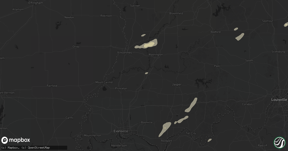 Hail map in Petersburg, IN on May 19, 2026