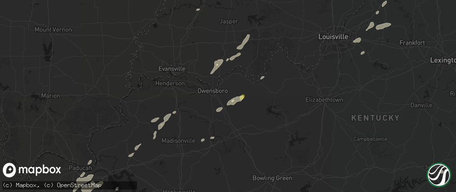 Hail map in Philpot, KY on May 19, 2026