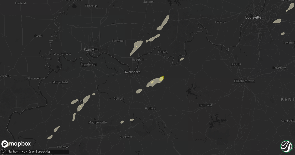 Hail map in Philpot, KY on May 19, 2026