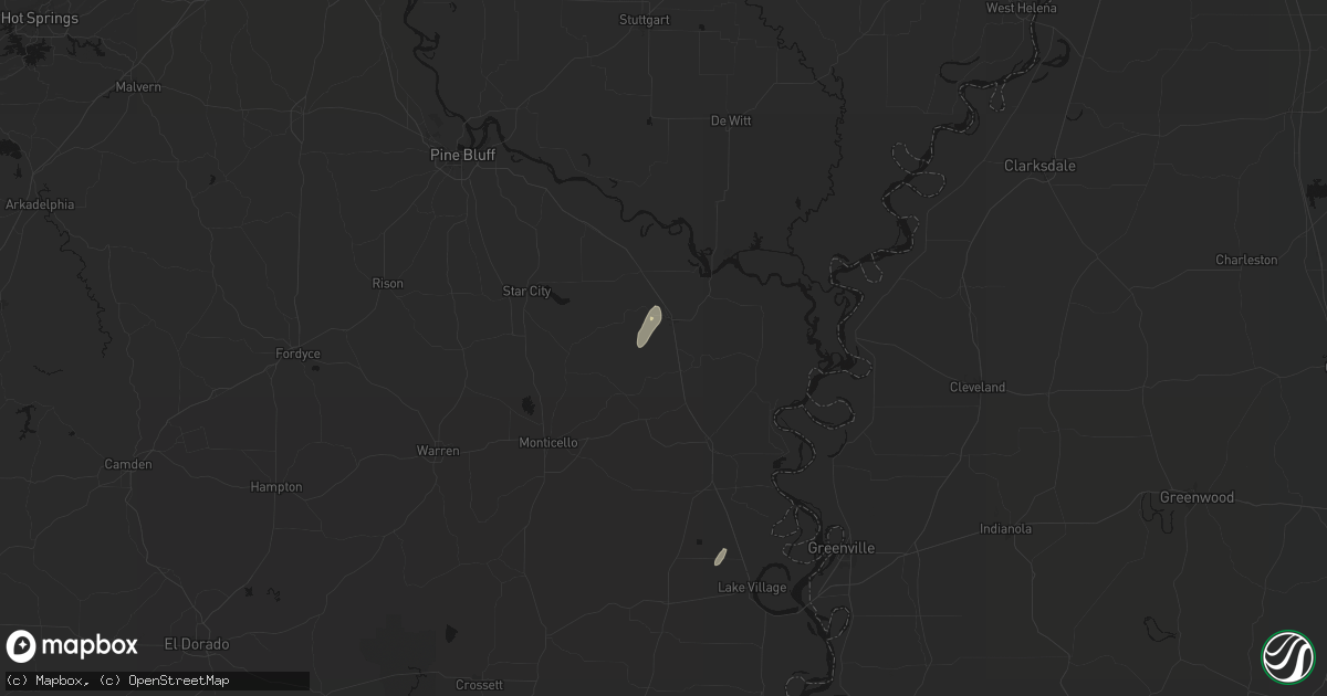 Hail map in Pickens, AR on May 19, 2026