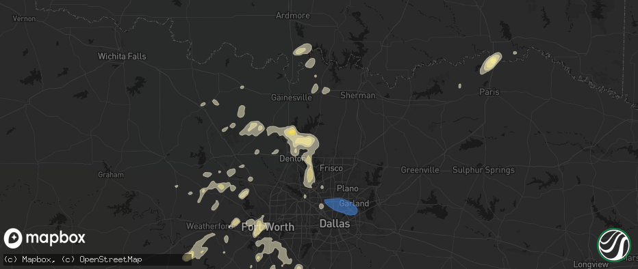 Hail map in Pilot Point, TX on May 19, 2026