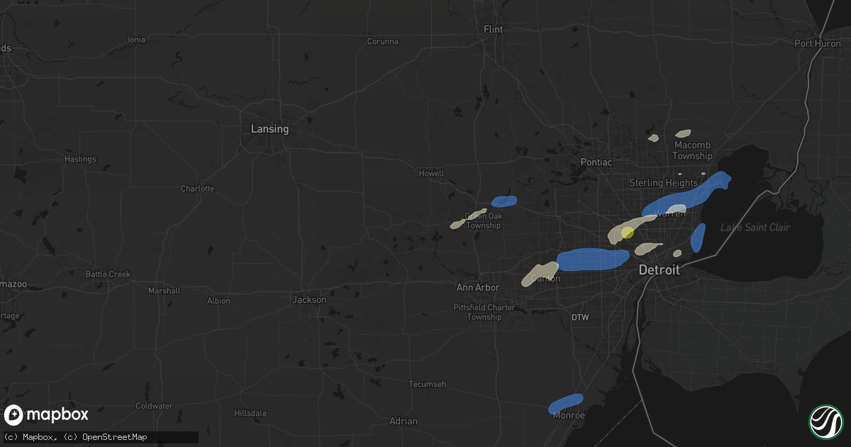 Hail map in Pinckney, MI on May 19, 2026