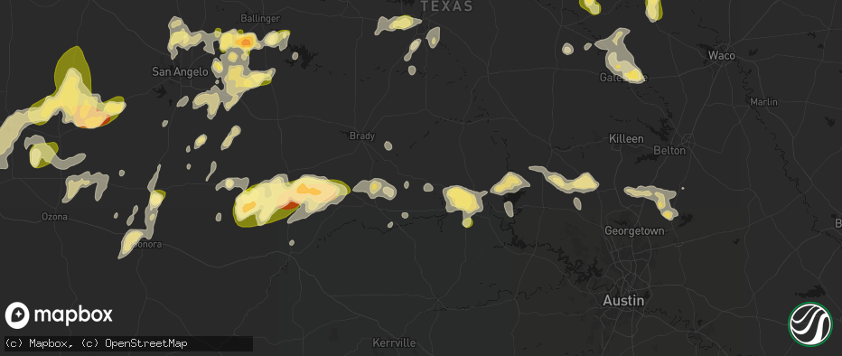 Hail map in Pontotoc, TX on May 19, 2026