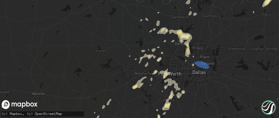 Hail map in Poolville, TX on May 19, 2026