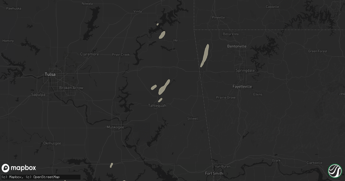 Hail map in Proctor, OK on May 19, 2026