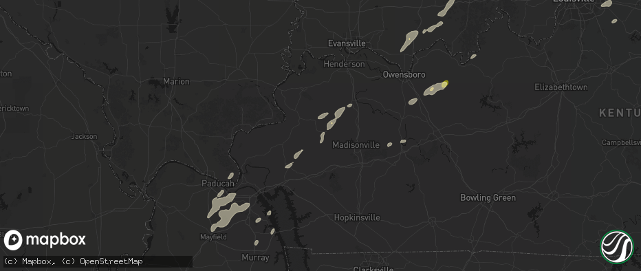 Hail map in Providence, KY on May 19, 2026
