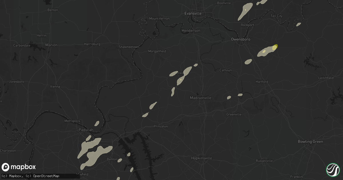 Hail map in Providence, KY on May 19, 2026