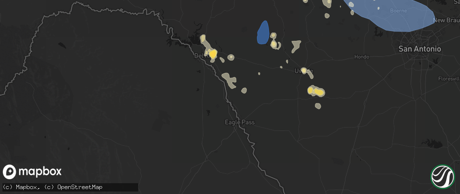Hail map in Quemado, TX on May 19, 2026