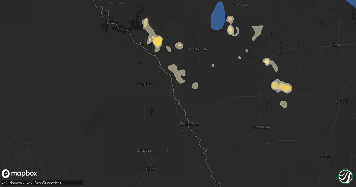 Hail map in Quemado, TX on May 19, 2026