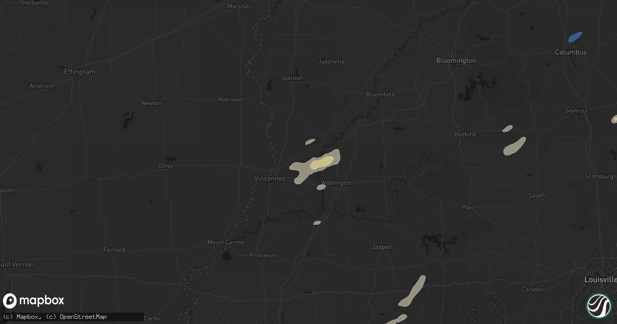 Hail map in Ragsdale, IN on May 19, 2026