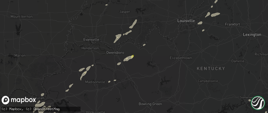 Hail map in Reynolds Station, KY on May 19, 2026
