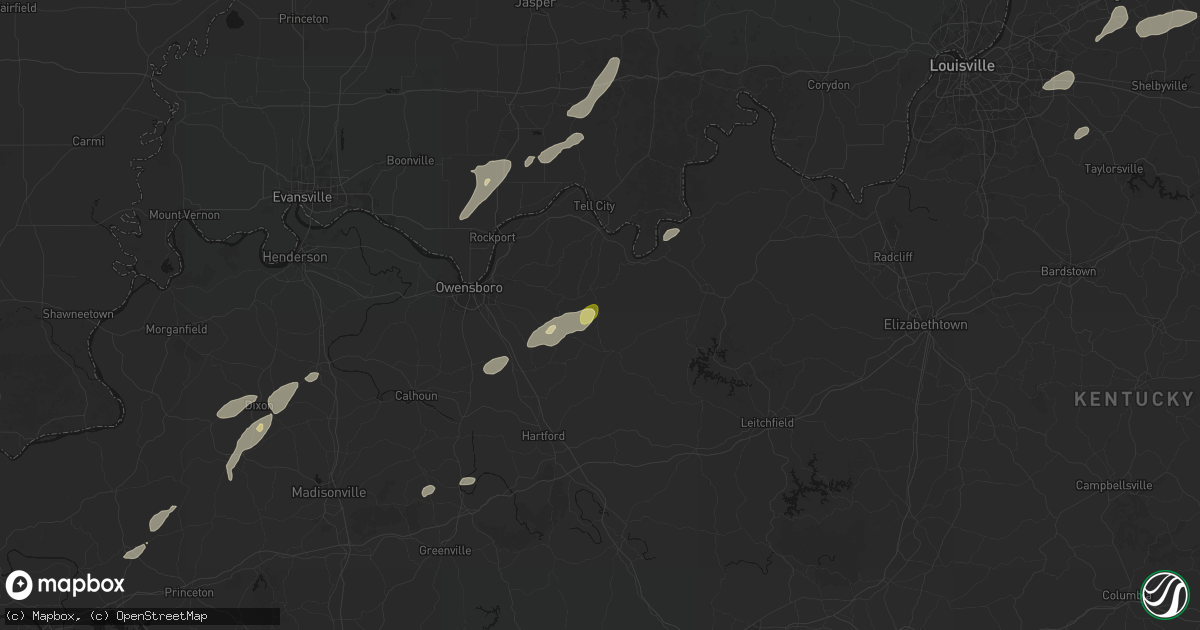 Hail map in Reynolds Station, KY on May 19, 2026