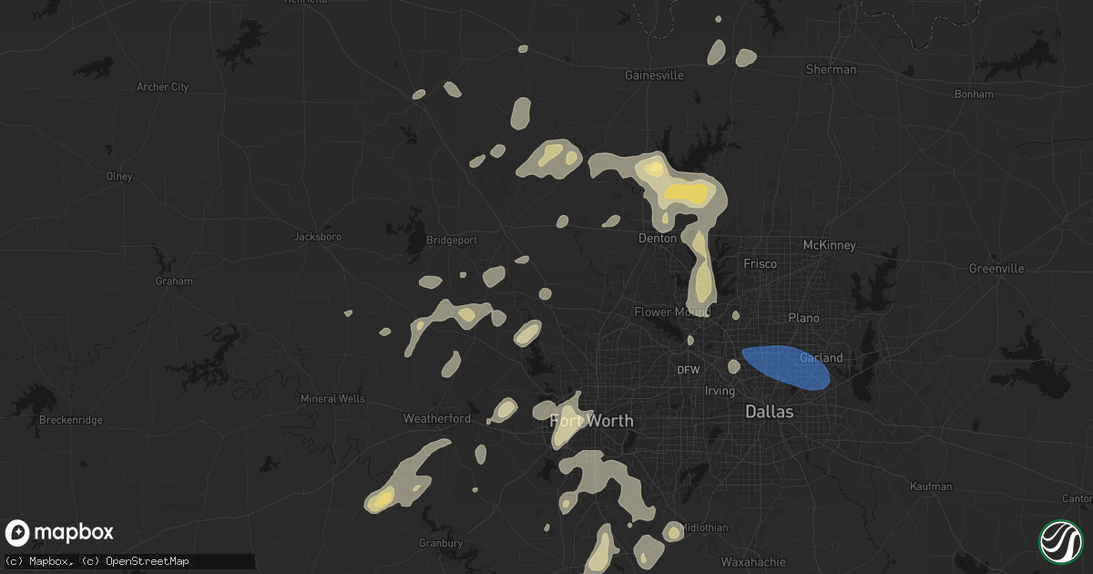 Hail map in Rhome, TX on May 19, 2026