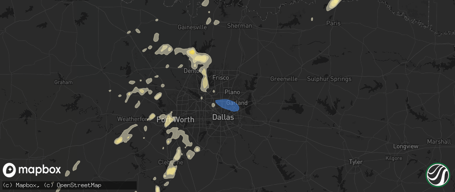 Hail map in Richardson, TX on May 19, 2026