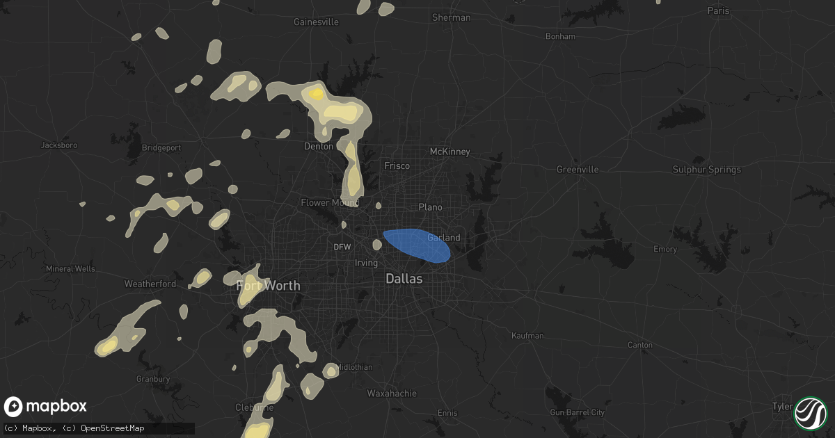 Hail map in Richardson, TX on May 19, 2026