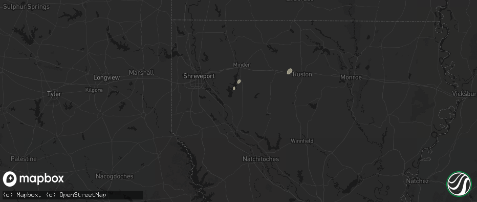 Hail map in Ringgold, LA on May 19, 2026