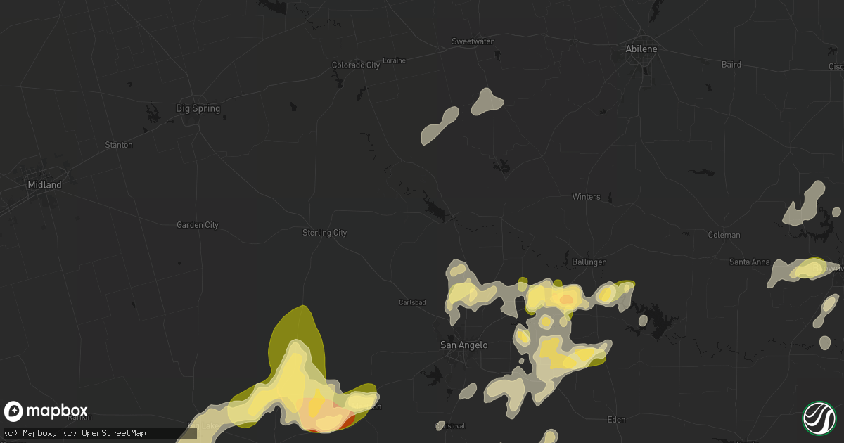 Hail map in Robert Lee, TX on May 19, 2026