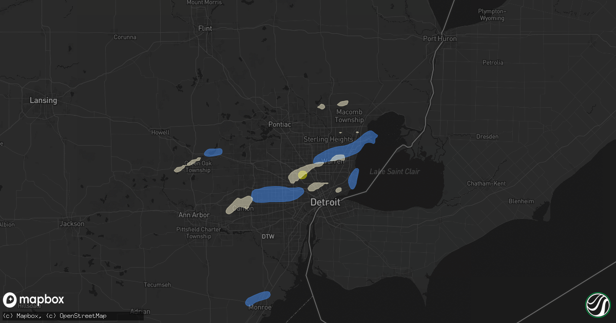 Hail map in Royal Oak, MI on May 19, 2026