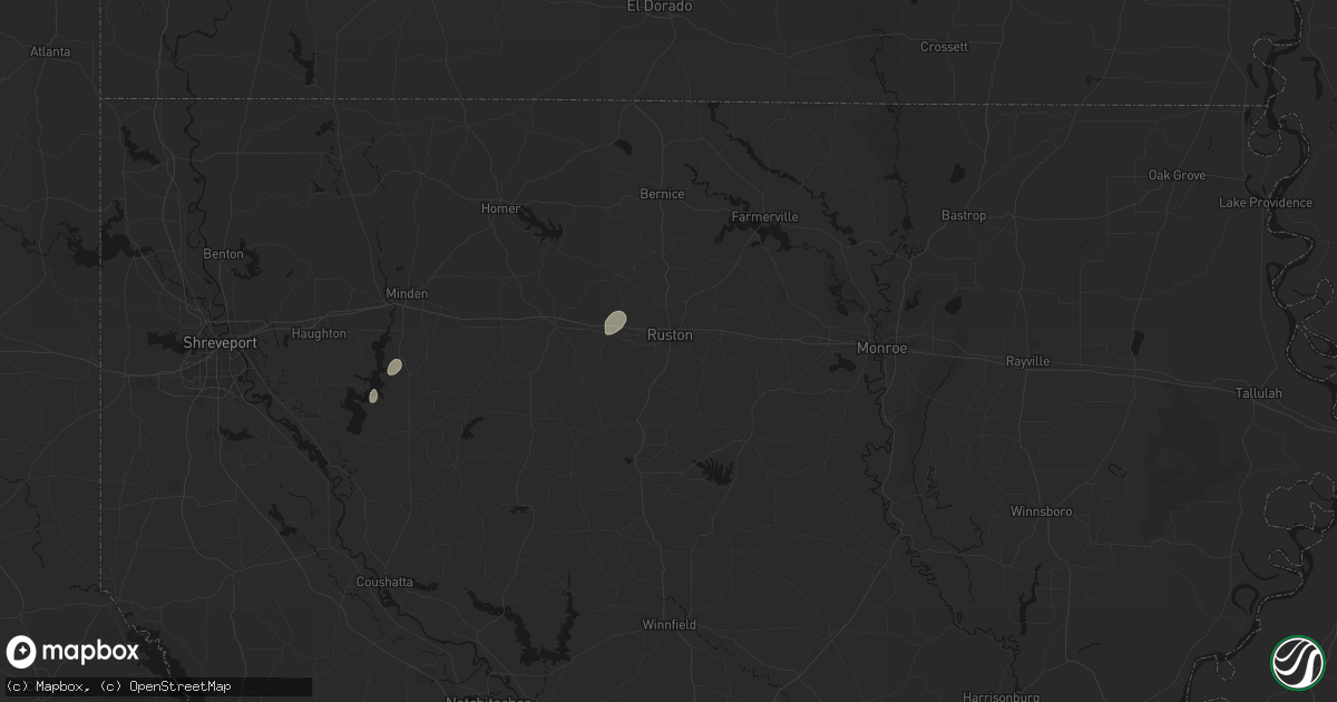 Hail map in Ruston, LA on May 19, 2026