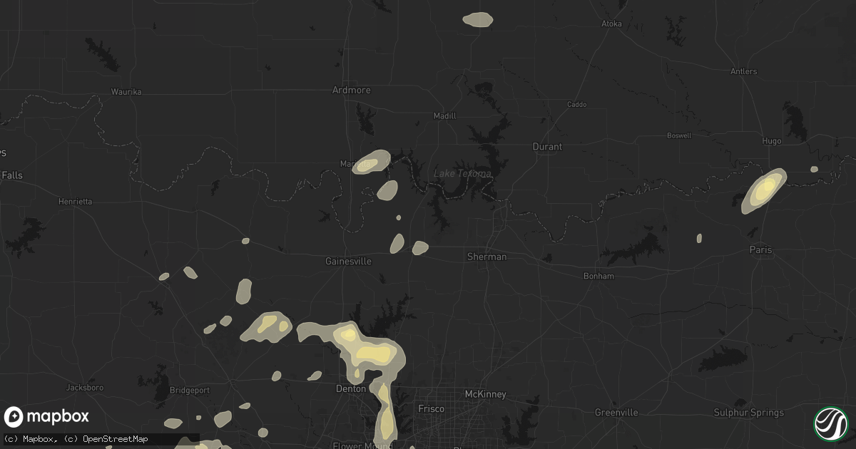 Hail map in Sadler, TX on May 19, 2026