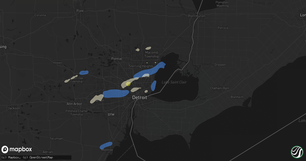 Hail map in Saint Clair Shores, MI on May 19, 2026