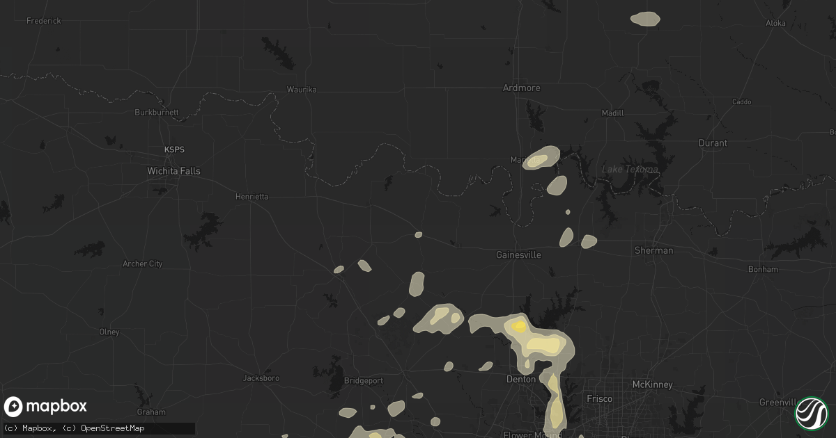 Hail map in Saint Jo, TX on May 19, 2026