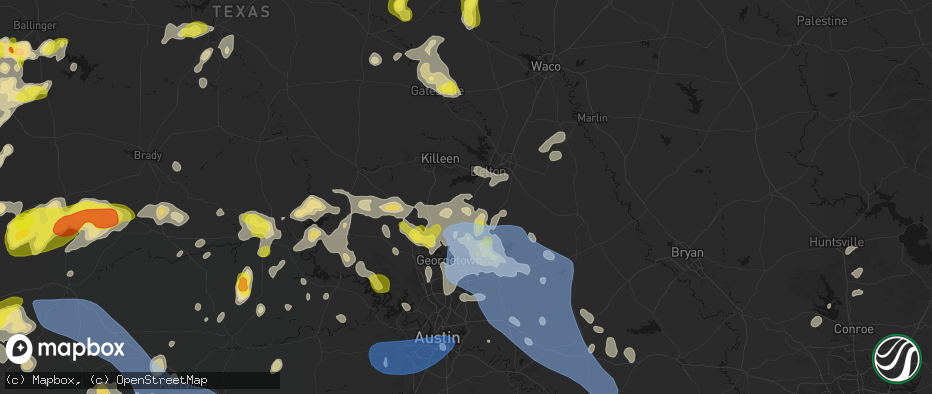 Hail map in Salado, TX on May 19, 2026