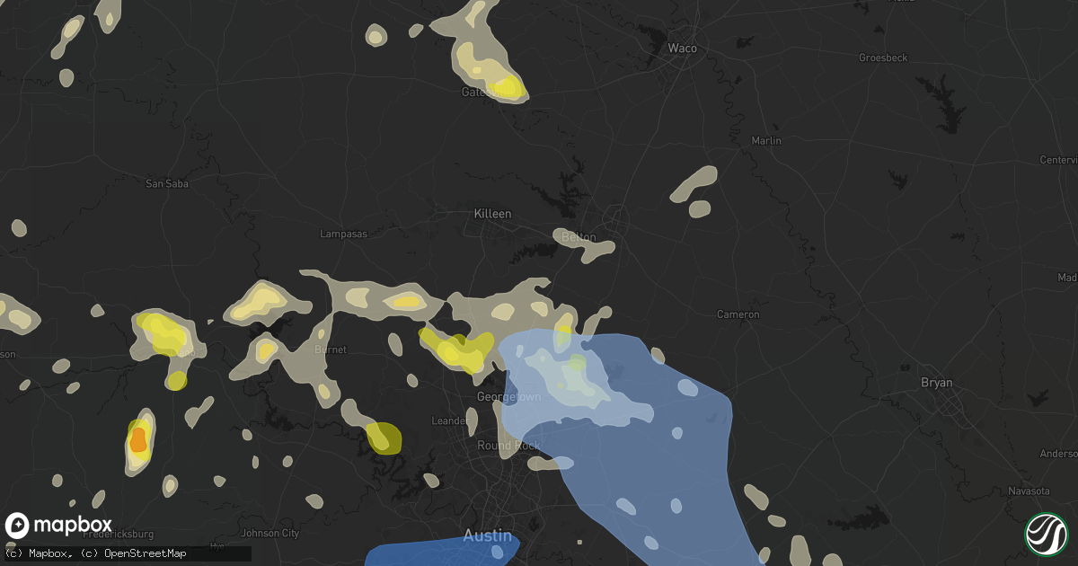 Hail map in Salado, TX on May 19, 2026
