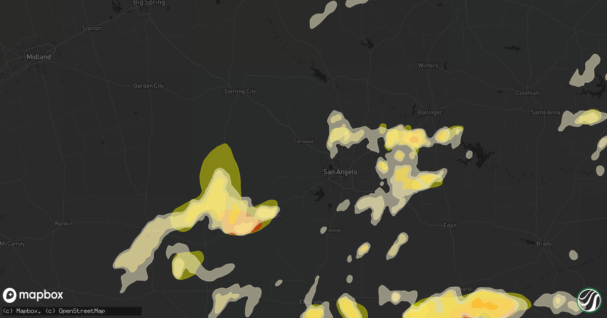 Hail map in San Angelo, TX on May 19, 2026