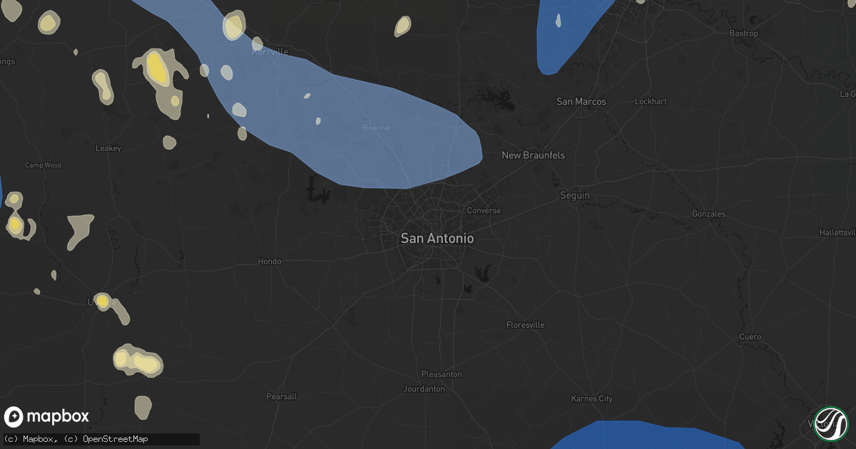 Hail map in San Antonio, TX on May 19, 2026