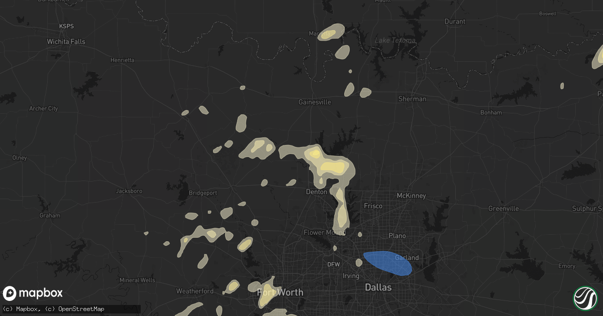 Hail map in Sanger, TX on May 19, 2026