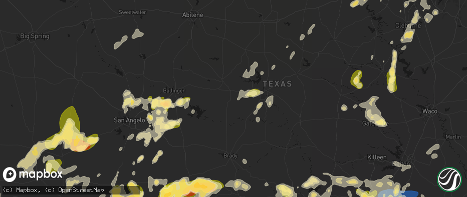 Hail map in Santa Anna, TX on May 19, 2026