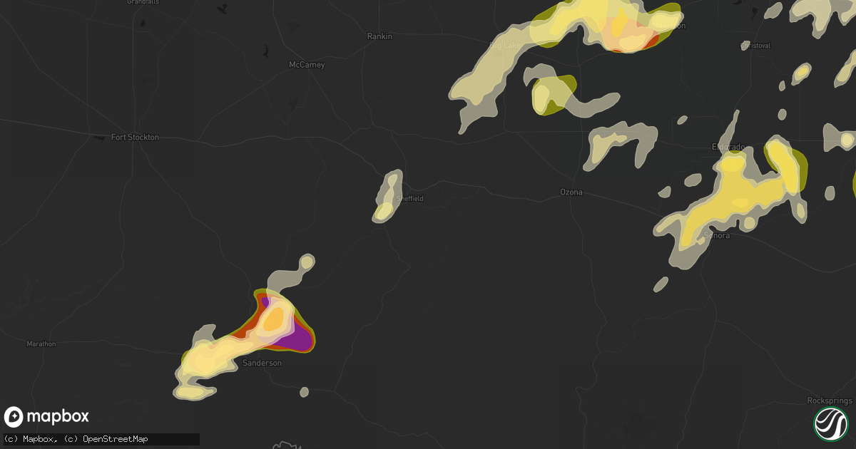 Hail map in Sheffield, TX on May 19, 2026