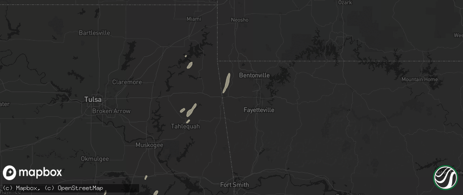 Hail map in Siloam Springs, AR on May 19, 2026