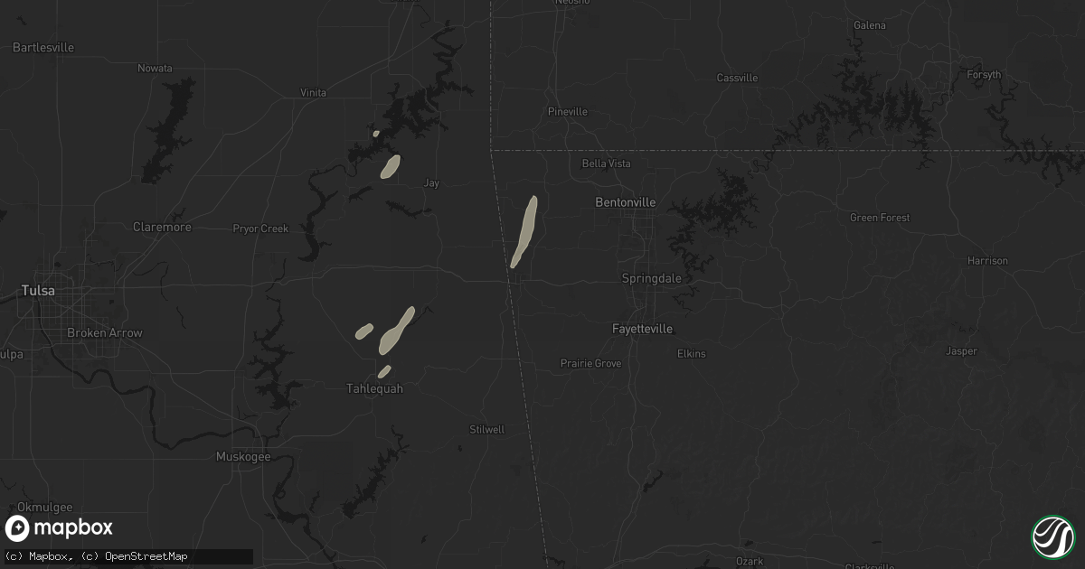 Hail map in Siloam Springs, AR on May 19, 2026