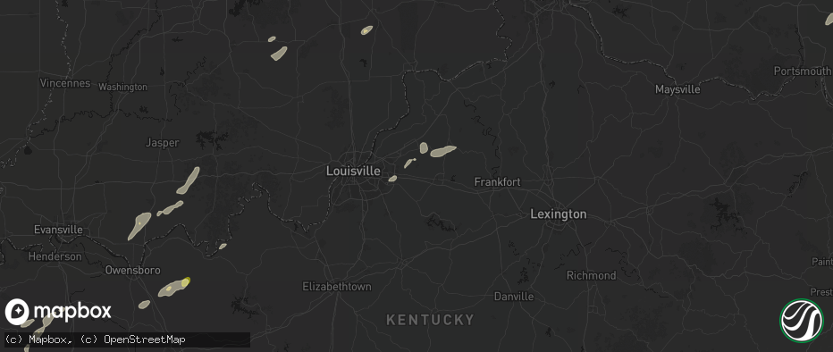 Hail map in Simpsonville, KY on May 19, 2026