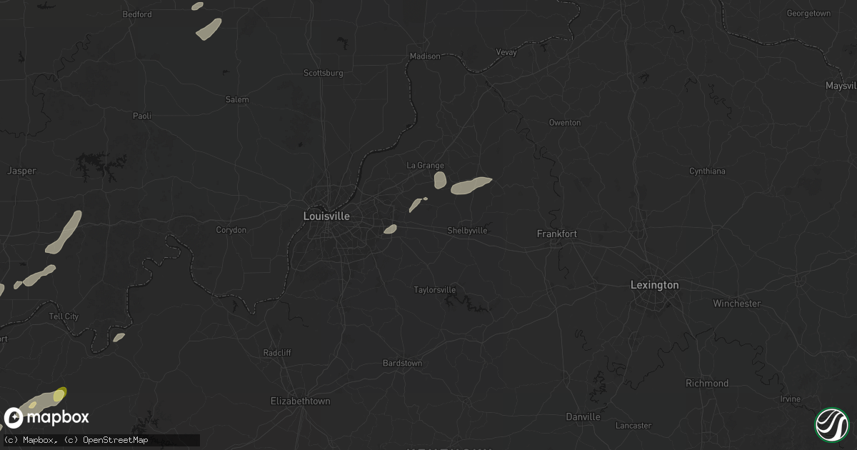 Hail map in Simpsonville, KY on May 19, 2026