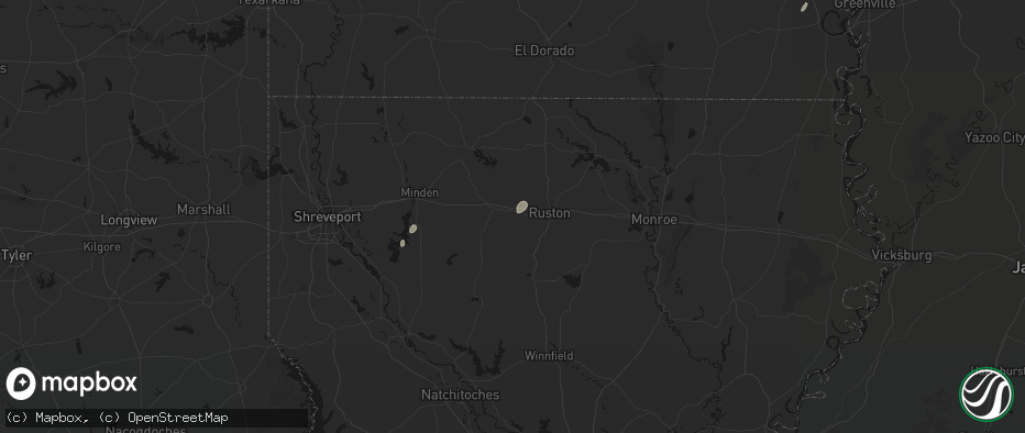 Hail map in Simsboro, LA on May 19, 2026