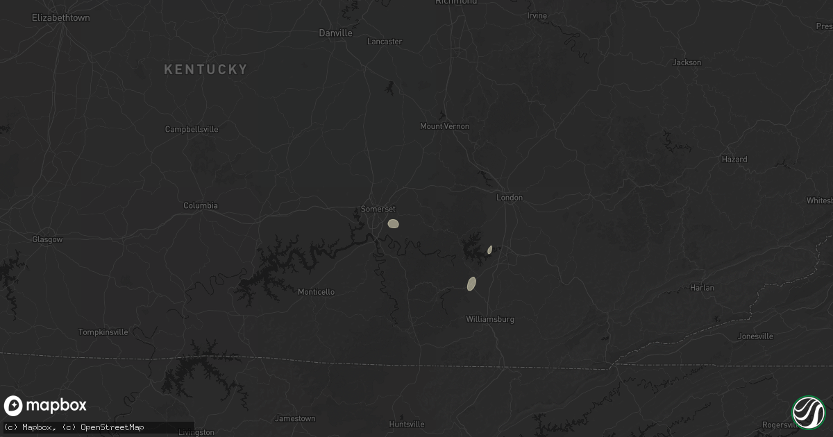 Hail map in Somerset, KY on May 19, 2026
